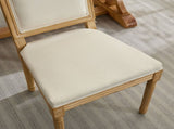 French Decor Chairs Set of 2, Louis Dining Chairs with Square Backrest and Exquisitely Carved Solid W1143P325857