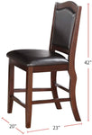 ZUN Dark Brown Wood Finish Set of 2 Counter Height Chairs Faux Leather Upholstery Seat Back Kitchen HS00F1346-ID-AHD