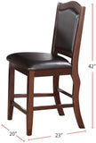 ZUN Dark Brown Wood Finish Set of 2 Counter Height Chairs Faux Leather Upholstery Seat Back Kitchen HS00F1346-ID-AHD