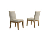 ZUN Jasper Set of 2 Driftwood Finish Contemporary Beige Fabric 19"W Dining Chair B061125418