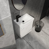 20" Wall-Mounted Bathroom Vanity with Ceramic Sink, Storage Cabinet with Doors,Bathroom Cabinet Set W1972P196393