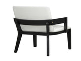 Modern Black Wood & White Glossy PU Leather Upholstered Dining Chairs Set of 2 N842P299017B
