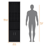 ZUN Black Bar Cabinet with Wine Storage B062P193653