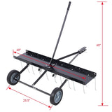 40-Inch Lawn Sweeper Tow Behind Dethatcher, Landscape Rake, Lawn Tractor Rake, Tine Tow Dethatcher W46577208