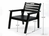 HDPE Outdoor Terrace Dining Chair Set, low maintenance - for gardens, backyards and decks - Black 18729758