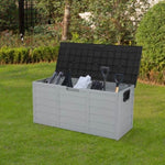 ZUN 75gal 260L Outdoor Garden Plastic Storage Deck Box Chest Tools Cushions Toys Lockable Seat 26633405