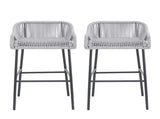 La Push Outdoor Patio Light Gray Rope Bar Stool, Set of 2 N775P176900G