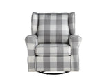 Patli Gray&White Fabric Glider Chair with Swivel B2726P242561