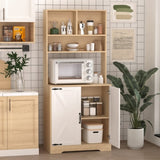 ZUN Pantry Cabinet with 2 Doors, 3-Tier Modern Kitchen Cabinet with Shelves, Freestanding Larder W409P225879