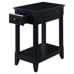 ZUN Black Accent Table with Bottom Shelf B062P181362