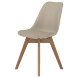 Tan and Oak Padded Side Chair B062P153693