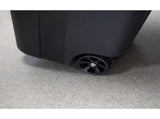 (2 pack)32 Gallon Wheeled Heavy Duty Plastic Garbage Can, Attached Lid, Black 52575432