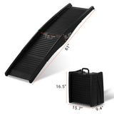 ZUN 60 inch Nonslip Folding Dog Ramp, Tri-Fold Portable Lightweight Pet Ramp for Cars, Trucks and SUVs 29375862