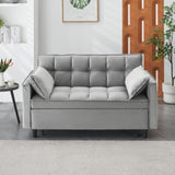Modern Velvet Loveseat Futon Sofa Couch Pullout Bed, Small Love Seat Lounge Sofa w/Reclining 11183892