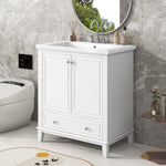 ZUN 30" Bathroom Vanity with Sink Combo, Multi-functional Bathroom Cabinet with Doors and Drawer, Solid 16236592