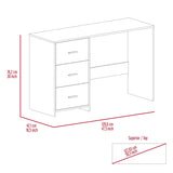 ZUN Ventura 3-Drawer Writing Desk Black Wengue B06280029