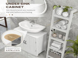 Bathroom Sink Cabinet, Pedestal Sink Cabinet with Adjustable Shelf, White-AS 25673696