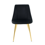 Modern simple velvet dining black chair home bedroom stool back dressing chair student desk chair W210115306