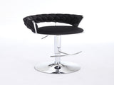 Set of 2 Bar Stools,with Chrome Footrest and Base Swivel Height Adjustable Mechanical Lifting Velvet 06163540