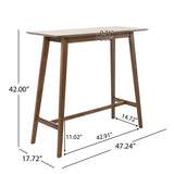 ZUN Wood Bar Table, Natural Walnut Finish, 17.72 in x 47.24 in x 42.01 in 58918.00