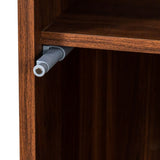 Display Cabinet with Glass Doors, Curio Storage Cabinet with 5 Shelves, Bookcase with LED Lights W331P281123