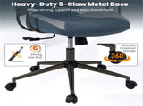 Gray Blue Color Blocking Office Chair with 2D Adjustable Headrest, Ergonomic High-Back Desk Chair 42636464
