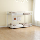 Metal Twin over Twin Bunk Bed/ Heavy-duty Sturdy Metal/ Noise Reduced/ Safety Guardrail/No Box W1935P235016