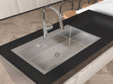 Stainless Steel Kitchen Sink, 32x19 Single Bowl, Overmount Handmade Sink in Brushed Nickel, with 76262968