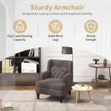 Upholstered Accent Chair Tufted Armchair for Living Room and Bedroom, Russet Brown N763P193158D