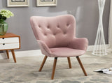 Doarnin Contemporary Silky Velvet Tufted Button Back Accent Chair, Mauve T2574P164269