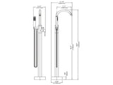 Freestanding Bathtub Faucet Tub Floor Mount Bathroom Faucets Brass Single Handle with Hand Shower 18737631