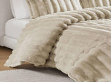 Ultrasoft Faux Fur Ribbed Comforter Set Full/Queen B035P294133