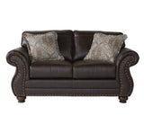 Leinster Faux Leather Upholstered Nailhead Sofa, Loveseat, and Chair Set T2574P196936