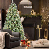 Artificial 6ft Green Christmas Tree with 988PVC/Hard Needle Mixed Branch Tips, 300L warm white led, 92279210