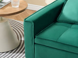 55 "green velvet sofa, elegant with convenient pockets, clever interpretation of the three-in-one W3371P315005
