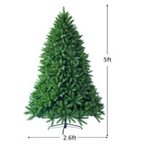 5FT Artificial Green Christmas Tree - 600 Realistic PVC Tips, Hinged Design, Sturdy Metal Stand 67073988