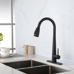 ZUN Kitchen Faucets with Pull Down Sprayer, Kitchen Sink Faucet with Pull Out Sprayer, Fingerprint 88256761