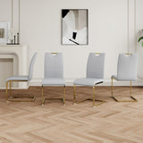 Modern Dining Chairs with Faux Leather Padded Seat Dining Living Room Chairs Upholstered Chair with W210127296