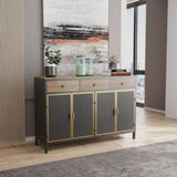 48" Wide 4 Doors Modern Sideboard with 3 Top Drawers, Freestanding Sideboard Storage Cabinet W75741394