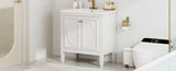 30" Bathroom Vanity with Sink, Two Doors with Shelf, Soft Close Door Hinges, Vintage Style, White N759P226000K