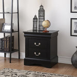 ZUN Black 2-Drawer Nightstand B062P189240