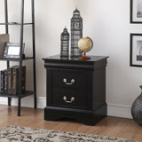 Black 2-Drawer Nightstand B062P189240