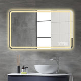 ZUN 24X40 Inch LED Bathroom Mirror Vanity Mirrors with Front Lights Wall Mounted Anti-Fog Frameless Make W2071137649