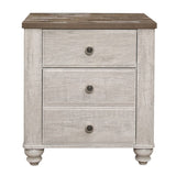 ZUN Transitional-Rustic Style Nightstand Drawers Two-Tone Finish Melamine Board Bedroom Furniture B01146199