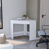 ZUN White Spacious Drawer Corner Desk B062P175190