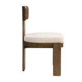 Upholstered Dining Chairs Set of 2, Fabric Side Chairs with Beige Seating Light Brown Solid Rubber N779P236964A