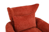 Classic Mid-Century 360-degree Swivel Accent Chair, Orange Linen W1361104582