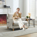 Foldable sofa bed recliner, 3-in-1 convertible sleeper, mid-century modern decor, suitable for small W395P290556