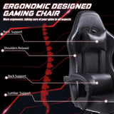 Video Game Chairs for Adults, PU Leather Gaming Chair with Footrest, 360&degSwivel Adjustable Lumbar 14800576
