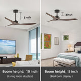 ZUN 52" Outdoor Ceiling Fan Without Light with Remote Control ,3 ABS Blades Farmhouse Ceiling Fan W2352P204464